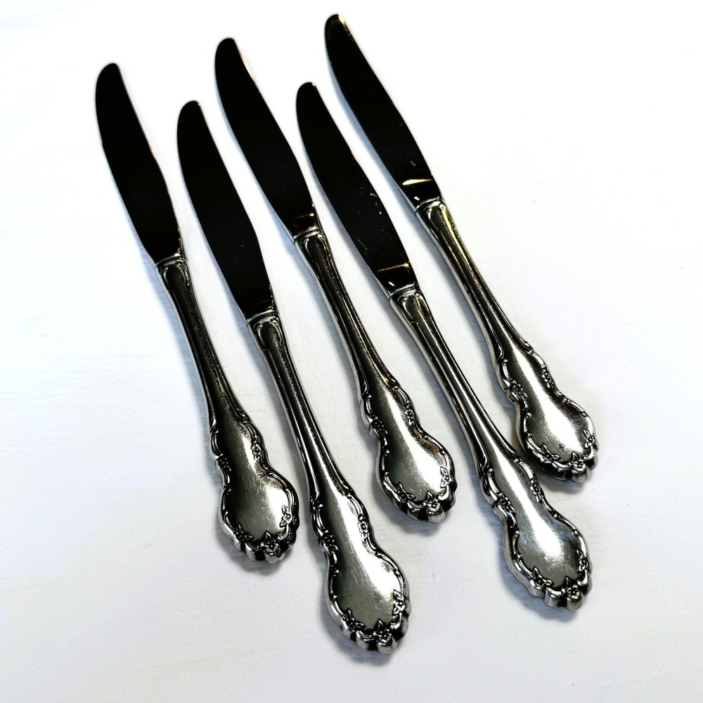 Oneida Stainless Steel Flatware TENNYSON (OLD) Cube Mark Set 5 Dinner Knives